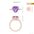 thumbnail image 5 of ANGARA Natural 2.6 Ct. Amethyst with Diamond Classic Ring in 14K Rose Gold for Women (Ring Size: 10), 5 of 9