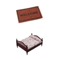 thumbnail image 1 of 1:12 Casa De Muñecas En Miniatura Mini Muebles Cama Junto A La Mesa Alfombra Estilo 2, 1 of 9