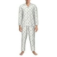 thumbnail image 3 of Sikiie Dancing Dogs Mens Pajama Set, Soft Warm Long Sleeve Sleepwear, Cozy Button-Down Pjs for Men-X-Large, 3 of 7