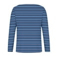thumbnail image 3 of Sentmoon Tunique Mode Manches Longues Hauts pour Femmes Col en V Rayé Décontracté Hauts Manches Longues Réguliers Athlétiques Mode Femmes Bleu Foncé m Économies d'Automne, 3 of 4