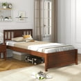 thumbnail image 1 of Gymax Twin Size Bed Frame w/ Headboard Wood Slat Support No Box Spring Needed, 1 of 9
