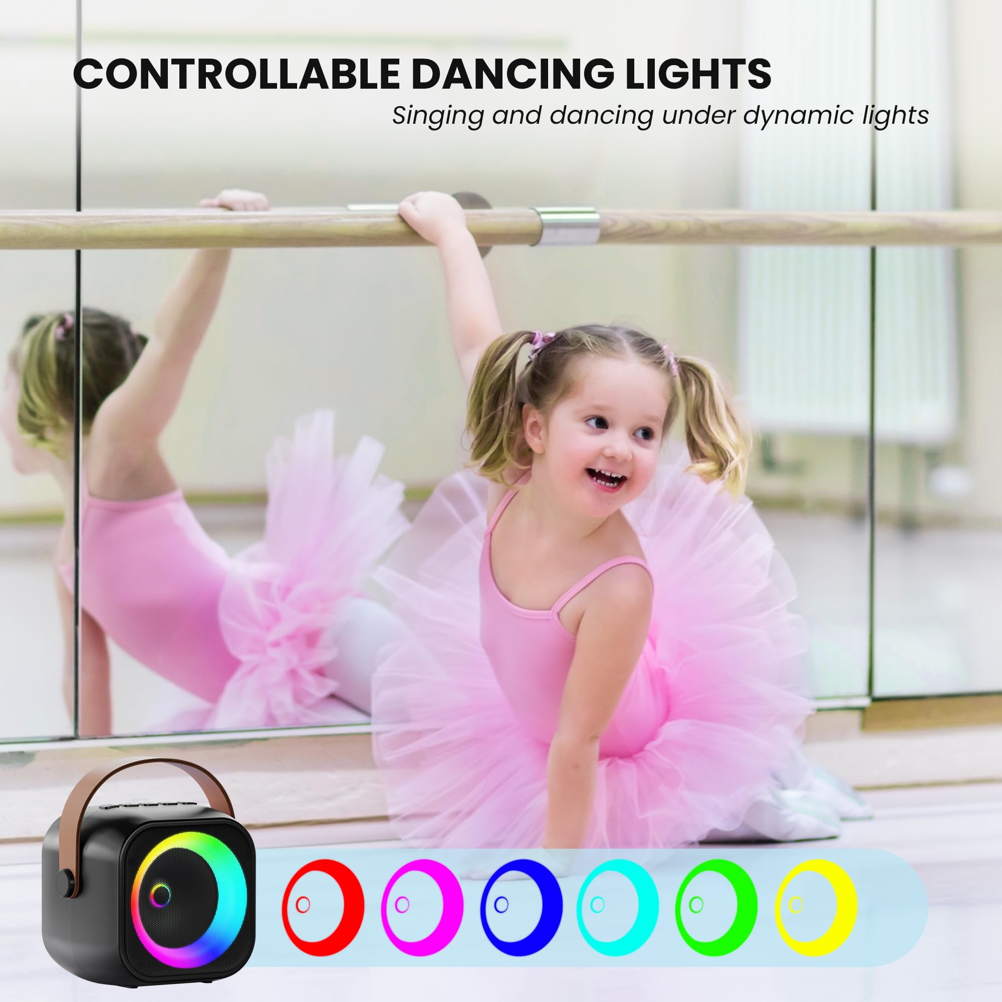Nobie Vivid Karaoke Machine, Portable Bluetooth Speaker with Wireless Karaoke Microphones for Kids