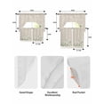 thumbnail image 6 of Spring Floral Kitchen Curtain and Valance Set 3 Pieces,Rod Pocket Short Tier Curtains 24 Inch Length,White Daisy Farmhouse Linen Texture Swag Topper Small Window Treatment for Cafe Bathroom Bedroom, 6 of 6
