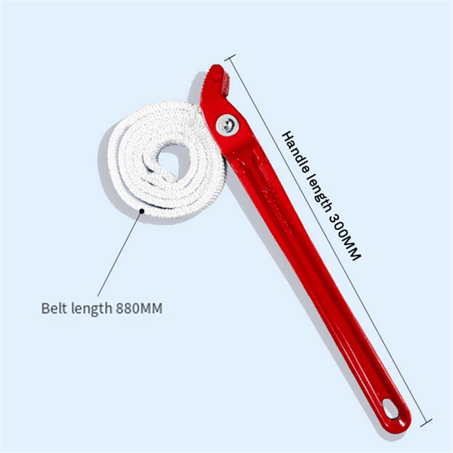12 Inch Thick Canvas Belt Filter Wrench Adjustable Belt Wrench Die-Cast Aluminum Handle Multi-Function Removal Tool
