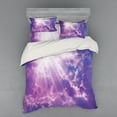 thumbnail image 2 of Ambesonne Scenery Bedding Set 3 Pcs, Heavy Clouds Sunlights, Twin XL, Purple and White, 2 of 3