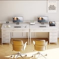 thumbnail image 5 of Casacomoda 40" Home Office Desk with 6 Drawers, Modern Computer Desk with Small Space, Corner Computer Desk, Pure White, 5 of 8