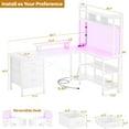 thumbnail image 3 of Aheaplus L Shaped Desk with Hutch, Gaming Desk with Led Lights, Reversible Computer Desk with Power Outlet, Corner Desk with File Drawer & Monitor Stand, Storage Shelves for Home Office, Black, 3 of 8