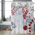 thumbnail image 2 of Christmas Bathroom Shower Curtain Cute Red Snowman Xmas Pine Leaf Winter Snowflake Waterproof Washable Shower Curtains for Bathtub Bath Decor with Grommets and Hook 66 X 72 Inch, 2 of 8