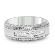 His Hers Matching Sterling Silver Wedding Rings Set Matching Couples Bands Him Her (6/10)