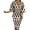 Khaki, variant on Herrnalise Women’s Dresses Summer 2024 Casual Long Sleeve Printed V-Neck Waist Dresses S-2XL