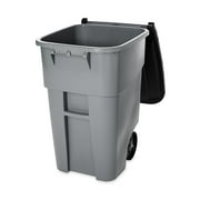 Rubbermaid Commercial Brute Rollout Container Square Plastic 50gal Gray 9W27GY