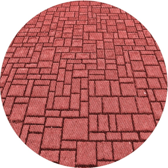 Ahgly Company Indoor Square Patterned Bean Red Area Rugs, 3' Square