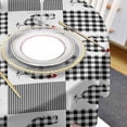thumbnail image 4 of Farm Rooster Round Tablecloth 60 Inch - Waterproof Fabric Table Cloth Protector, Black and White Plaid Tablecloths Washable Table Cover for Kitchen Banquet Coffee Table Outdoor Party, 4 of 6