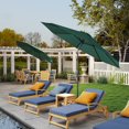 thumbnail image 2 of Parasol Mural Rond de 10 Pieds pour Patio - Vert/noir, avec Fonction d'Inclinaison et Cadre en Acier, pour Jardins, Patios et Plus, 2 of 6