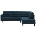 thumbnail image 4 of Modway Empress 2-Piece Fabric Upholstered Right-Facing Sectional in Azure, 4 of 9