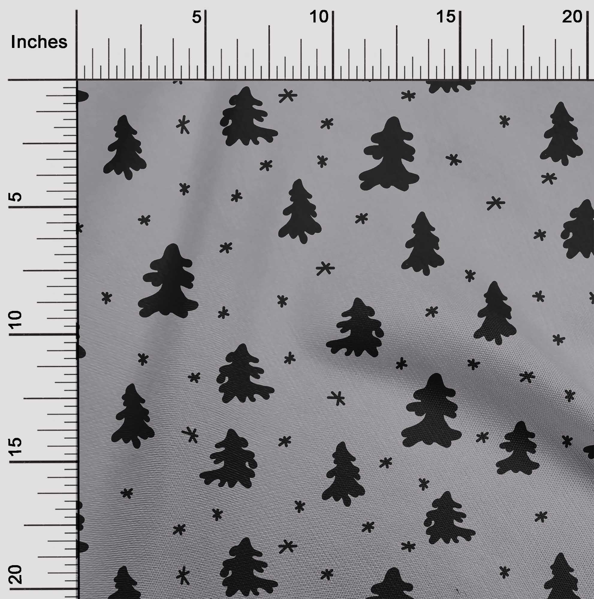 oneOone Cotton Silk Black Fabric Christmas Tree Sewing Craft Projects Fabric Prints By Yard 42 Inch Wide