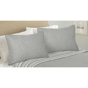 Better Homes & Gardens Solid Front Reverse Stripe Quilt, Gray, Standard Sham