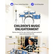 Donner Kids Size Drums Sets 14 5-Piece Complete Drum Kit for Child Beginners, Percussion Musical Toy, Metallic Blue