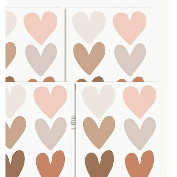 72pcs Bohemian Heart Wall Stickers for Kids Room Girls Boys Bedroom Decor