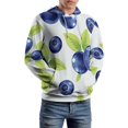 thumbnail image 5 of Seamless Blueberries Men's Women Vintage 3D Hooded Sweatshirt - All-Season Loose Fit Streetwear, 5 of 6
