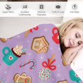 thumbnail image 3 of Christmas Gingerbread Purple Flannel Fleece Throw Blanket Xmas Candy Cane 50x60 Inches Soft Blanket for Couch,Cozy,Warm,Lightweight, 3 of 6