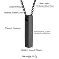thumbnail image 4 of FindChic Urn Necklaces for Ashes Women Black Vertical Bar Pendant Necklace Stainless Steel Waterproof Cremation Urn Jewelry with Funnel Birthday Mothers Day Gifts for Mom Her Wife, 4 of 7