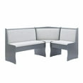 thumbnail image 4 of Linon Sibert Corner Storage Dining Nook, Table and Bench Set - Gray/Light Gray Faux Leather, 4 of 9
