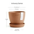 thumbnail image 2 of Ecopots 4.5" Diameter Round Terracotta Plastic Flower Pot with Drainage Holes, 2 of 4
