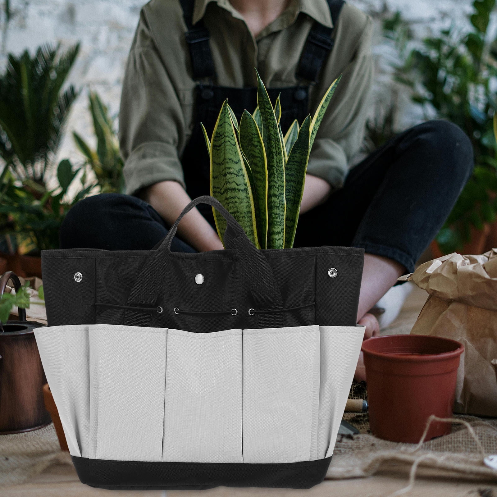 UPOUART Tools Bag Garden Tool Tote Bag Multi-compartment 1Set