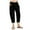 Black, variant on Women's Capri Pants with Pockets Cotton Linen Workout Out Leggings Stretch Waist Pocket Yoga Gym Cropped Trousers Dark Blue XXXL