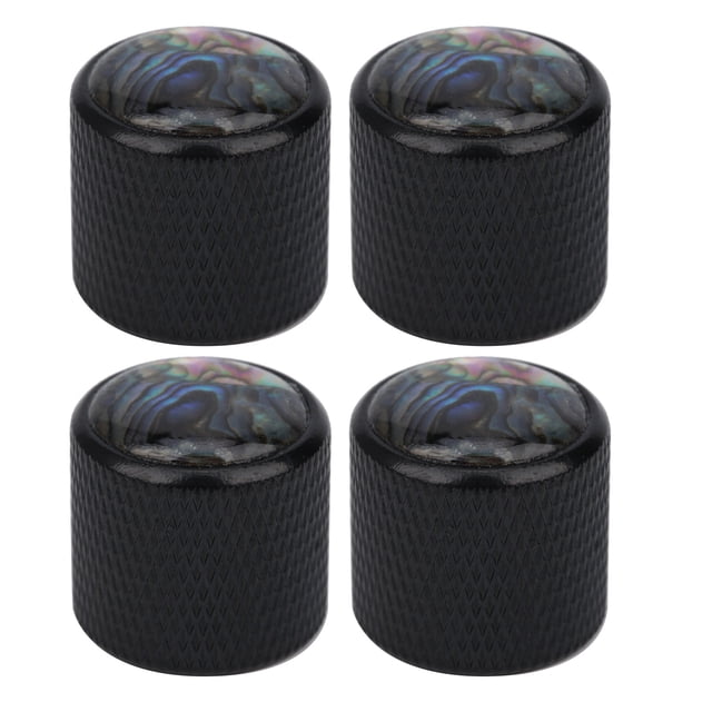 perillas de bajo eléctrico con cúpula de metal de alta gama, con incrustaciones de tono y volumen, para guitarra (color: carcasa negra)