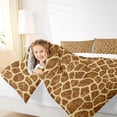 thumbnail image 3 of Castle Fairy Teens Animal Giraffe Print 7-Piece Twin Bedding,Wildlife Spot Bedding Comforter Set,Rust Coffee,Reversible, 3 of 7