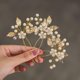 thumbnail image 1 of Pearl Bride Wedding Hair Pins Leaf Bridal Head Piece Flower Hair Accessories For Women And Girls (pack Of 3) (gold), 1 of 4