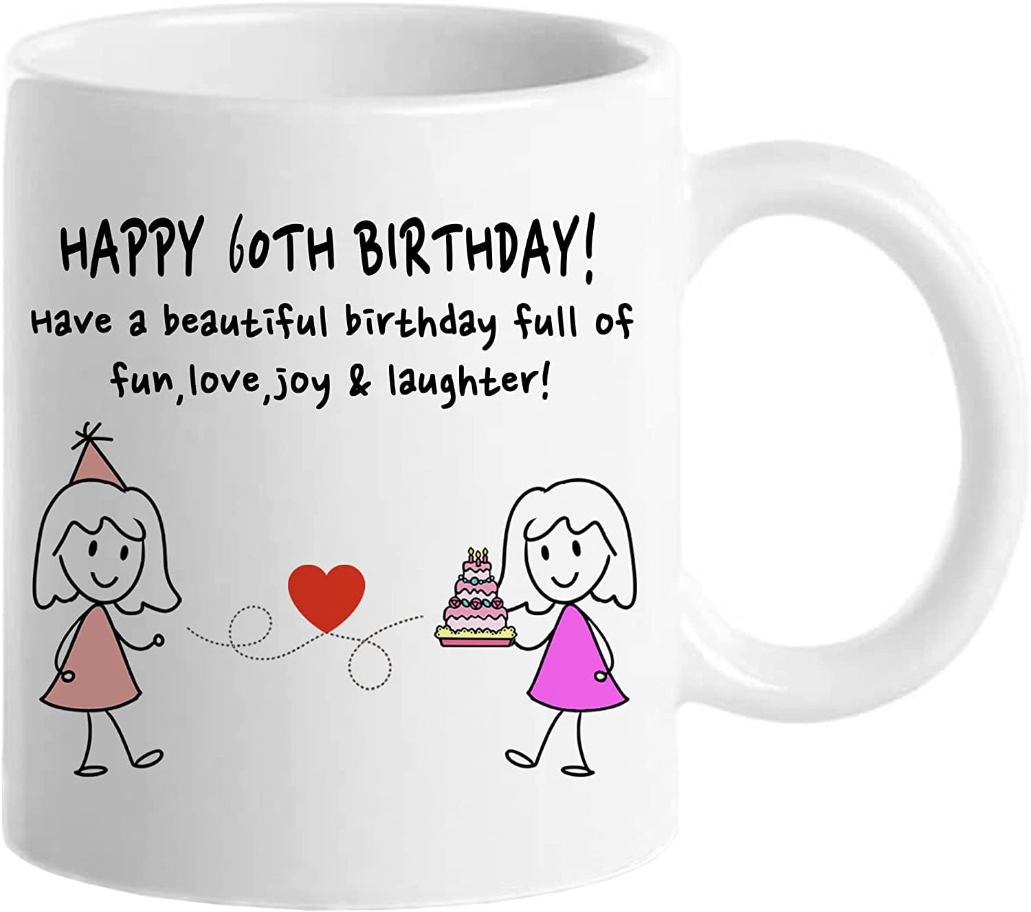 60th Birthday Gifts for Women, Funny 60 Year Old , 1962 60th Birthday Mugs  for Her, Mom, Aunt, Wife, Sister, Grandma, Friend, 11 oz Tea Cup Have a  Beautiful Birthday 