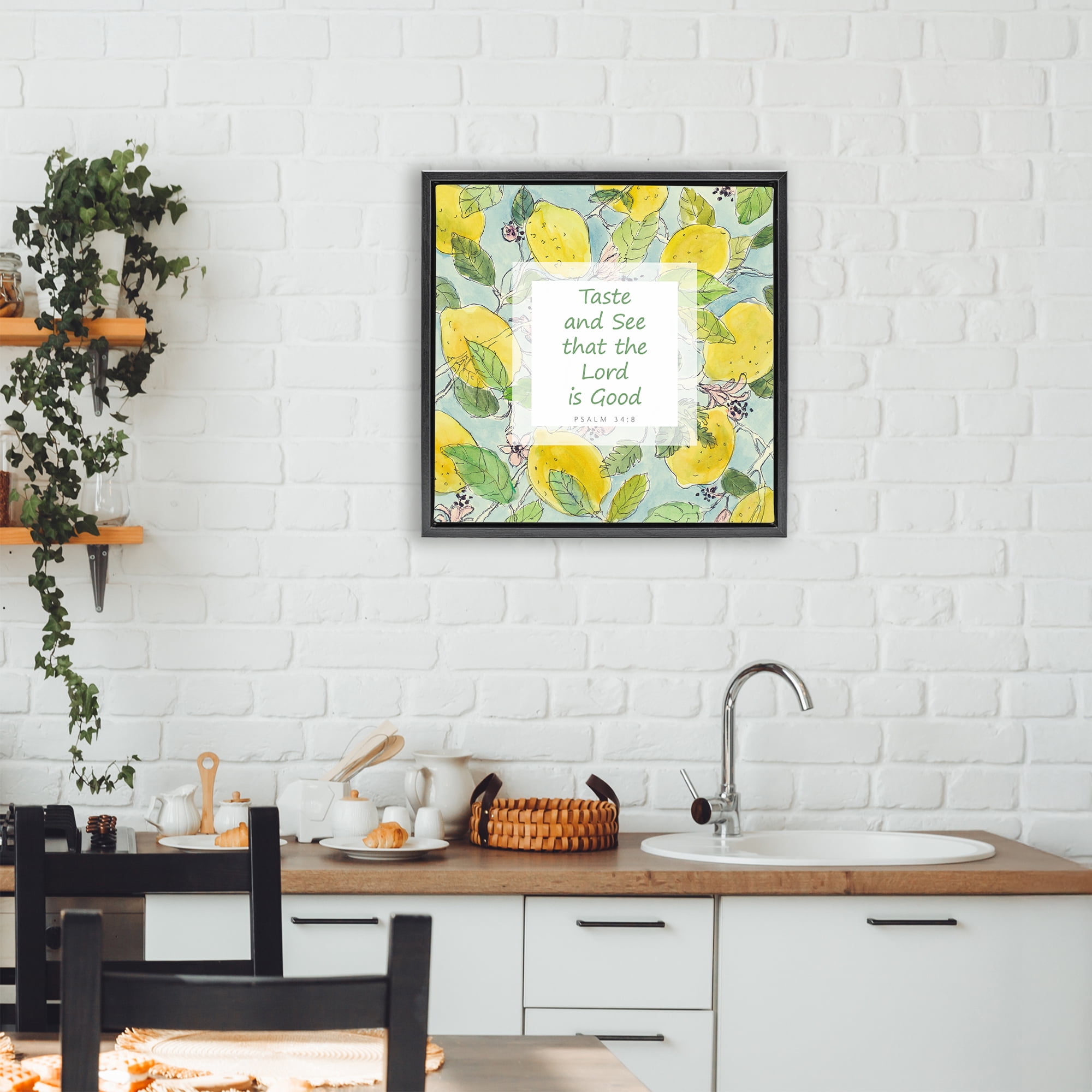 Stupell Industries Taste & See Lord Is Good Black Framed Floater Canvas Wall Art, design by Lanie Loreth