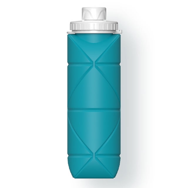 Bouteille d'Eau Pliable 600 ml Bouteille d'Eau Pliable Légère Réutilisable Sans BPA en Silicone Bouteille d'Eau Étanche pour Randonnée Voyage Sports de Plein Air Course