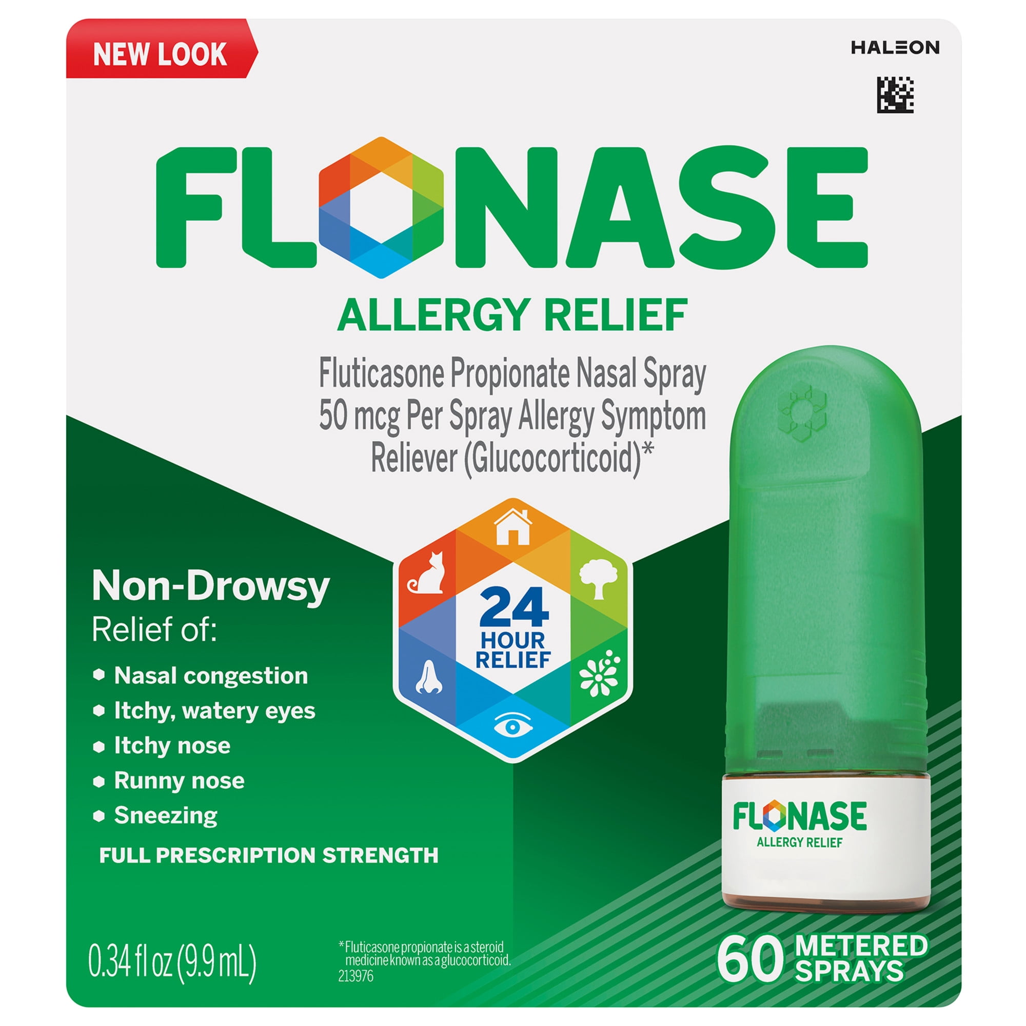 Flonase Allergy Relief 24 Hour Non-Drowsy Metered Nasal Spray, 60 Sprays