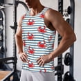 thumbnail image 5 of Balery Cute Red Crabs With Nautical Pattern Men's Workout Tank Top Gym Muscle Tee Fitness Bodybuilding Sleeveless T Shirt Quick Dry Fit Muscle Tank Top Slim-Fit Tank-4X-Large, 5 of 7