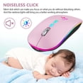 thumbnail image 2 of Ratón inalámbrico HOTLIFE LED Slim Recargable Bluetooth Rosa, 2 of 7