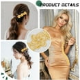 thumbnail image 5 of US 3.8~4 Yards Double Layer Oranganza ABS Beads Flower Lace Trim Ribbon for Garment Accessories Gift Decoration Yellow 1-3/4 inch(45mm), 5 of 8