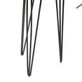 thumbnail image 5 of DecMode 20" x 24" Brown Wooden Round Accent Table with Black Metal Hairpin Legs, 1-Piece, 5 of 12