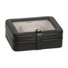 Mele & Co. Rio Faux Leather Glass Top Jewelry Box in Black