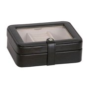 Mele & Co. Rio Faux Leather Glass Top Jewelry Box in Black