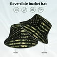 thumbnail image 5 of Gaeub American Flag Camo Printed Double Sided Reflective Bucket Hat Foldable Sun Hat for Camping Hiking Fishing, 5 of 9