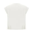 thumbnail image 2 of Zedker Blazer for Womens Scoop Neck Vest Summer Linen Sleeveless Fitted Waistcoat Work Casual Cotton Suit Tops White M, 2 of 2