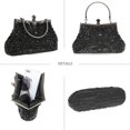 thumbnail image 3 of Kwuty Womens Vintage Floral Beaded Rhinestone Embroidery Clutch Sequin Crossbody Bag Evening Handbag for Bridal Wedding Party Prom, 3 of 5