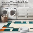 thumbnail image 5 of ODIKA 4'x6' Machine Washable Non-Slip Area Rug, Abstract Geometric High Traffic Rug, Teal, 136745, 5 of 7
