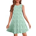thumbnail image 3 of Girls 2025 Summer Dresses Sleeveless A-Line Casual Dress Lightweight Comfortable Summer Dress with Floral Print ,Sie:110, 3 of 7