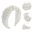 thumbnail image 3 of Unique Bargains 1 Pc Faux Pearls Embroidery Headbands for Women White, 3 of 6