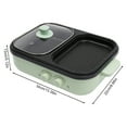 thumbnail image 4 of 2 in 1 Electric Hot Pot and Grill – 1300W Korean BBQ Grill & Shabu Shabu Pot with Independent Dual Zone Control, Non-Stick Smokeless Indoor Cooker for 1-3 People, Green, 4 of 7